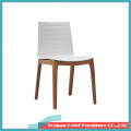 Modern Hotel Furniture Plastic Restaurant Dining Chair with Wooden Leg